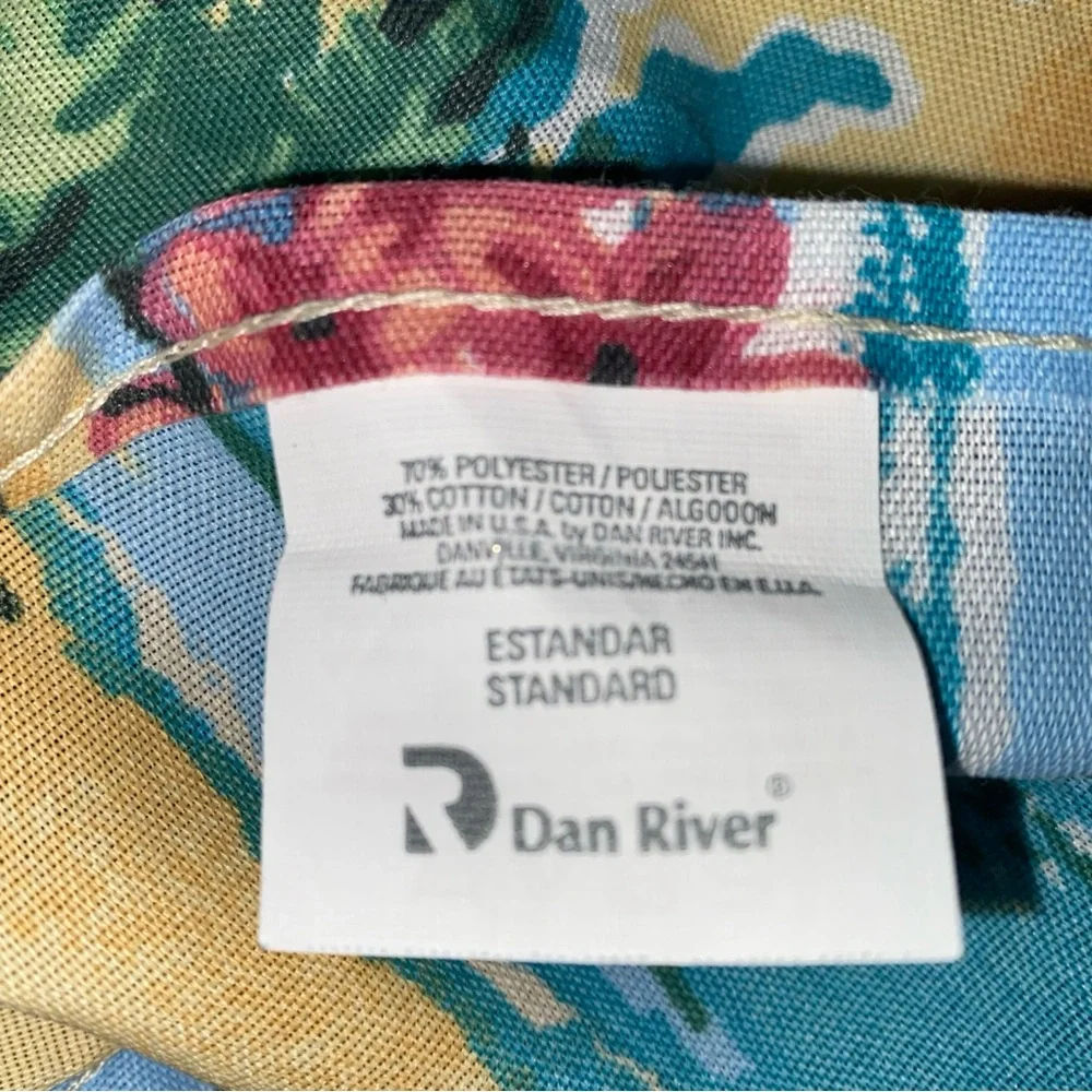 DAN RIVER Vintage Tropical Beach Palm Island‎ Floral STANDARD Pillow Shams Set 2